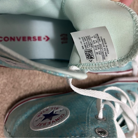 High Top Blue Sequin Print Chuck Taylor Converse - Picture 5 of 5